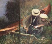 Paul Helleu Sketching with his Wife (mk18) John Singer Sargent